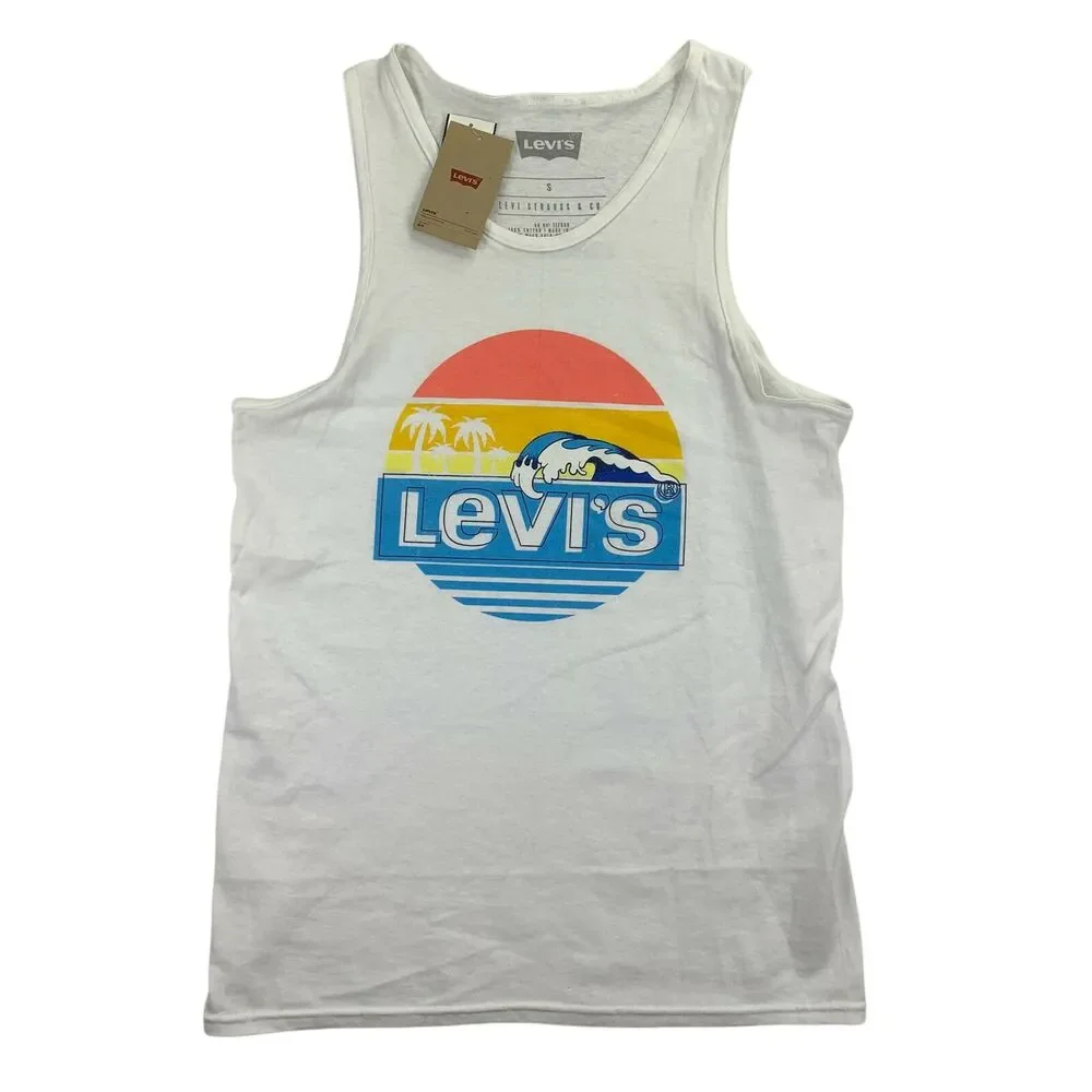 Levi's Mens Bocay Ocean Slim Fit Tank Top T-Shirt White S